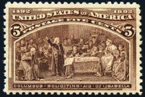 Prices of US Stamp Scott Catalogue 234: 1893 5c Columbian Exposition. Harmer-Schau Auction Galleries, Feb 2009, Sale 80, Lot 1199