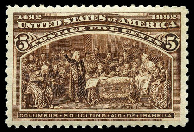 Costs of US Stamp Scott Cat. #234: 1893 5c Columbian Exposition. Matthew Bennett International, Feb 2012, Sale 340, Lot 310
