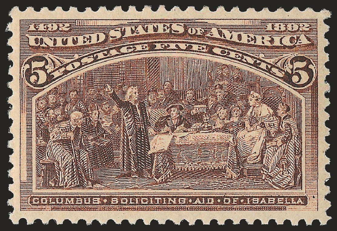 US Stamps Value Scott #234: 5c 1893 Columbian Exposition. Robert Siegel Auction Galleries, Jun 2009, Sale 975, Lot 1500