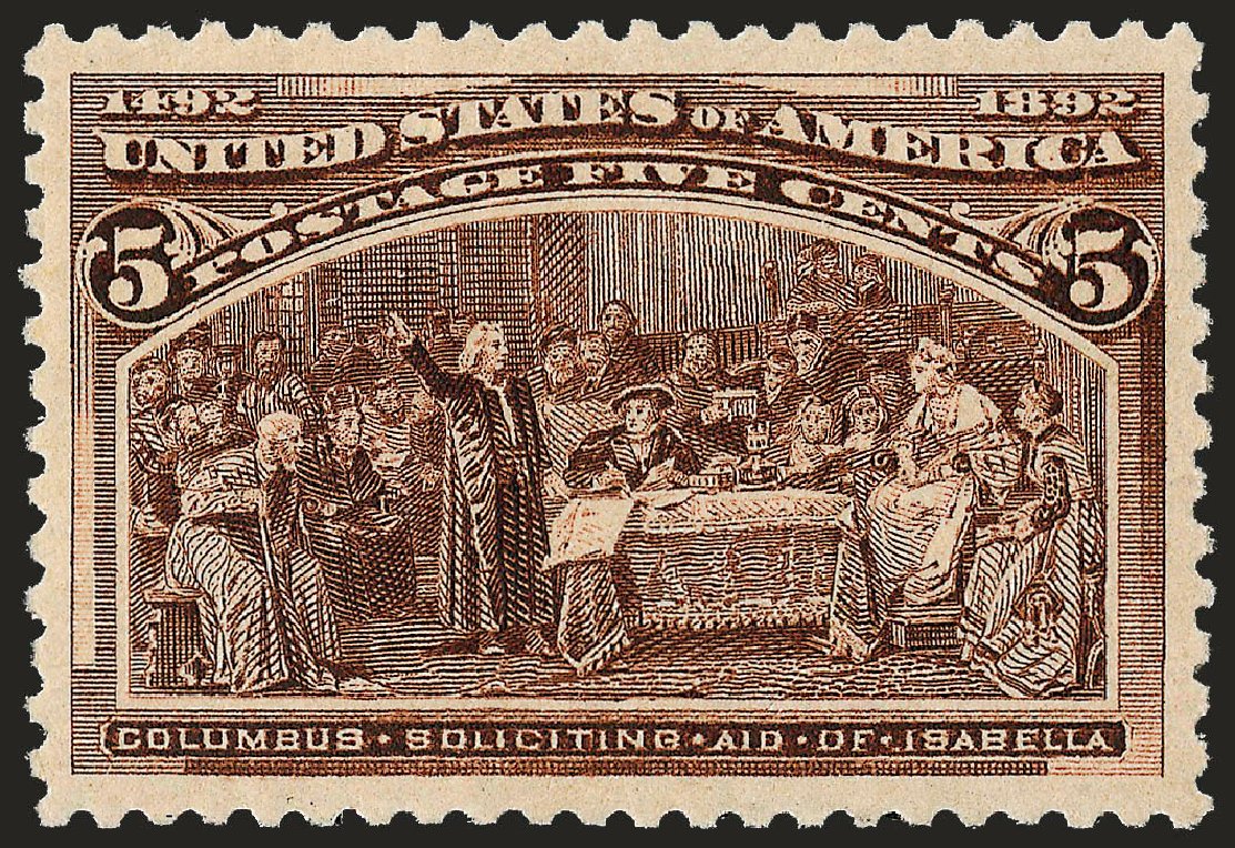 US Stamp Values Scott Catalogue #234: 5c 1893 Columbian Exposition. Robert Siegel Auction Galleries, Dec 2009, Sale 982, Lot 5550
