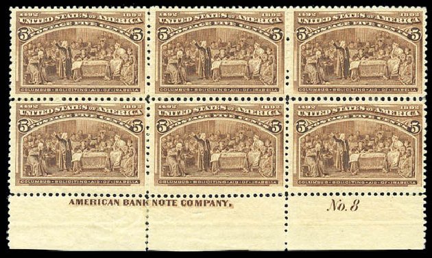 US Stamp Prices Scott Catalogue 234 - 1893 5c Columbian Exposition. Matthew Bennett International, Sep 2010, Sale 333, Lot 3641