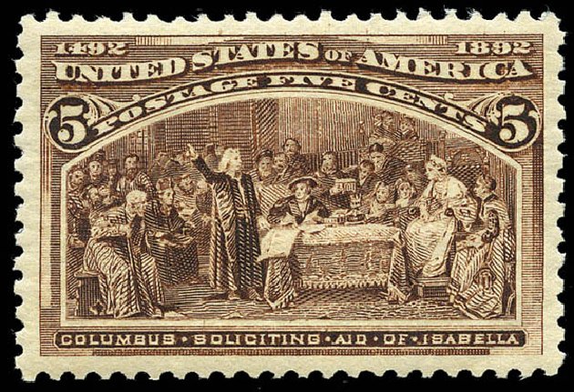 Price of US Stamps Scott Catalogue # 234 - 1893 5c Columbian Exposition. Matthew Bennett International, May 2014, Sale 350, Lot 341