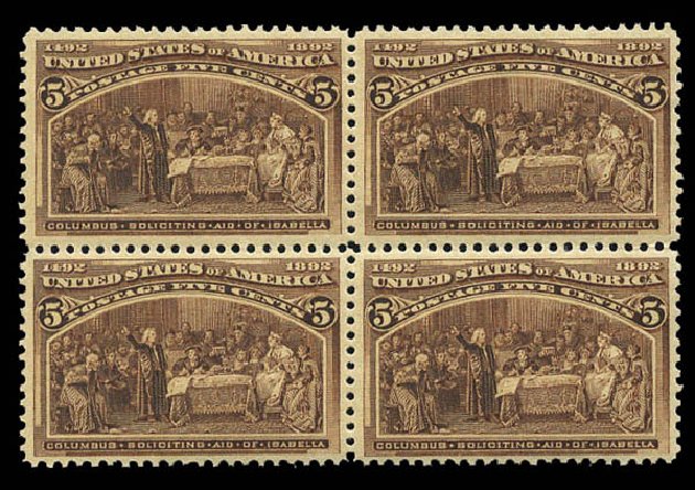 US Stamps Values Scott 234 - 1893 5c Columbian Exposition. Matthew Bennett International, Mar 2011, Sale 337, Lot 2664