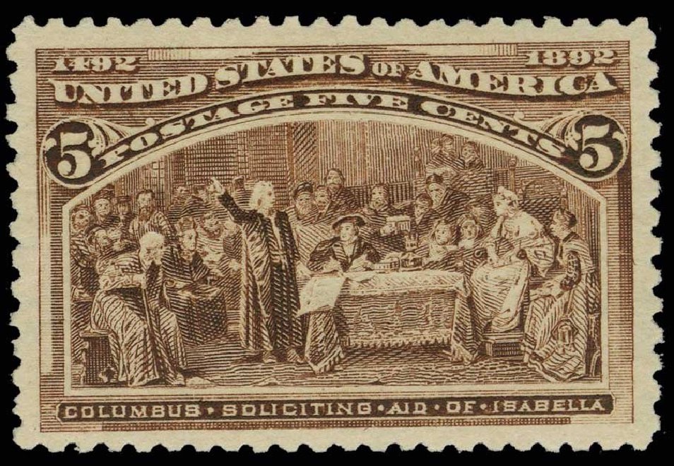 US Stamps Value Scott Cat. # 234: 5c 1893 Columbian Exposition. H.R. Harmer, May 2014, Sale 3005, Lot 1164