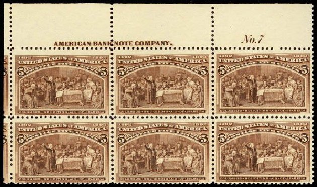 Cost of US Stamp Scott Catalog #234: 5c 1893 Columbian Exposition. Daniel Kelleher Auctions, Sep 2013, Sale 639, Lot 3334