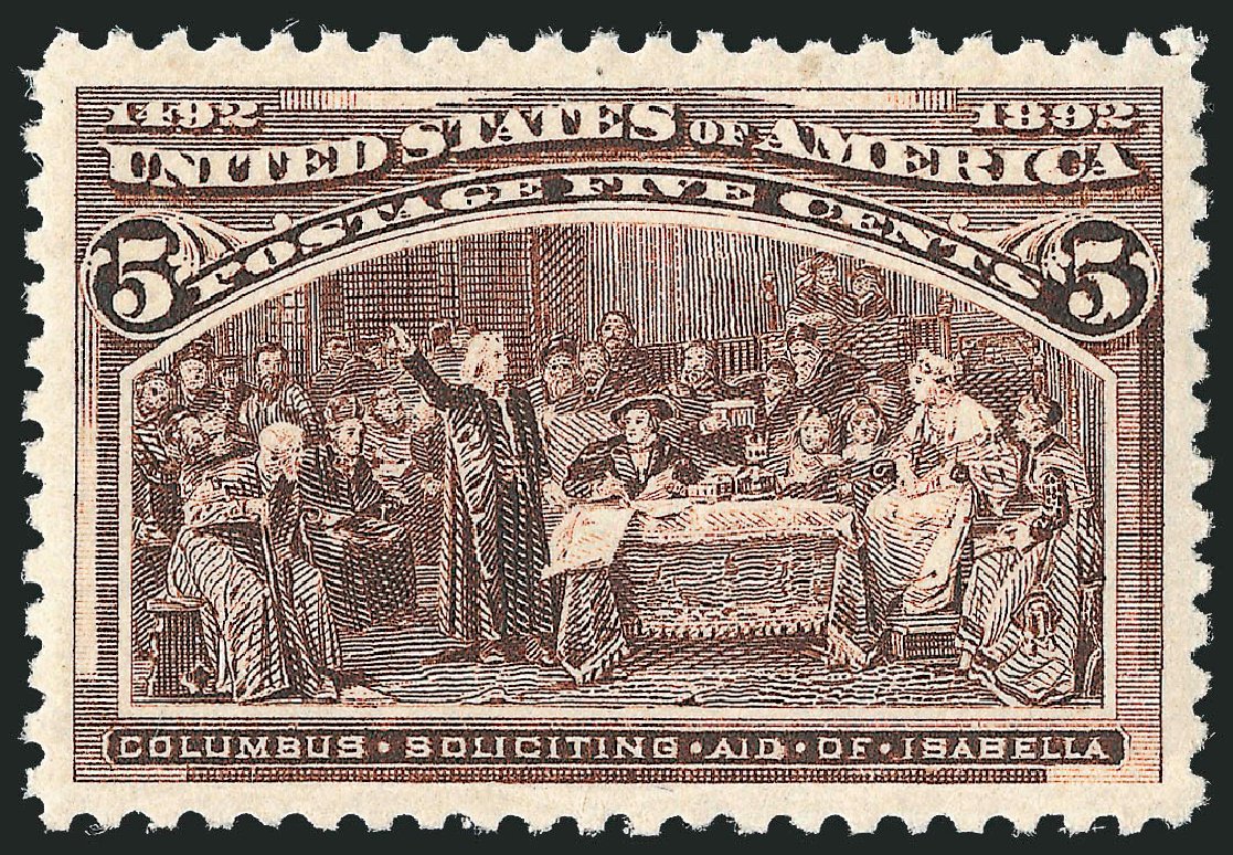 US Stamps Prices Scott Catalogue 234: 5c 1893 Columbian Exposition. Robert Siegel Auction Galleries, Dec 2010, Sale 1000, Lot 1124