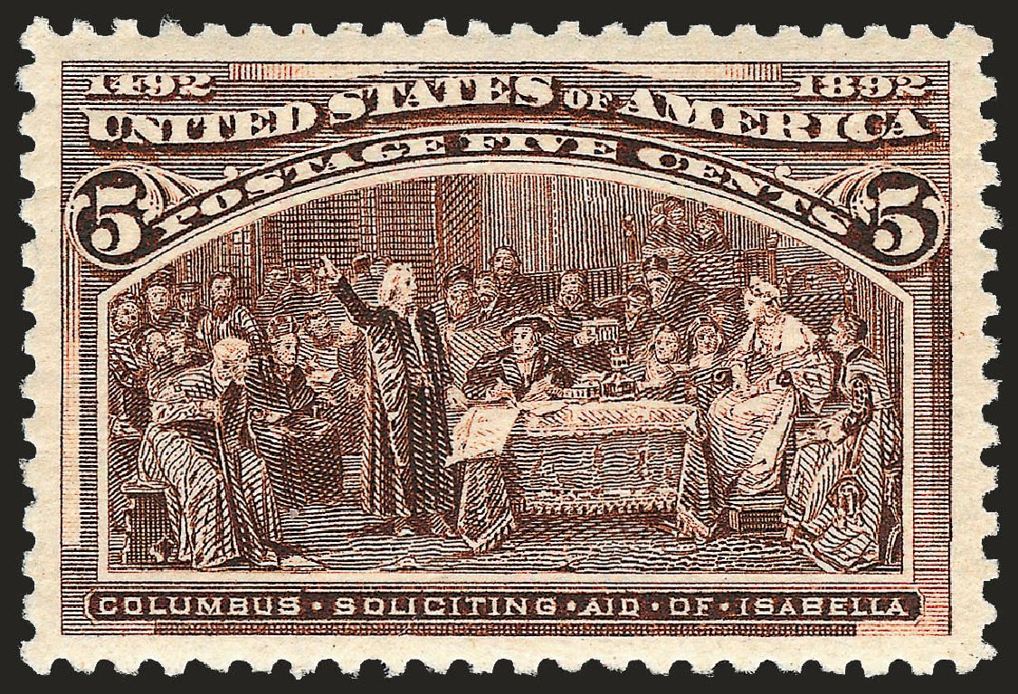 Values of US Stamps Scott Catalogue # 234 - 5c 1893 Columbian Exposition. Robert Siegel Auction Galleries, Dec 2008, Sale 967, Lot 4364