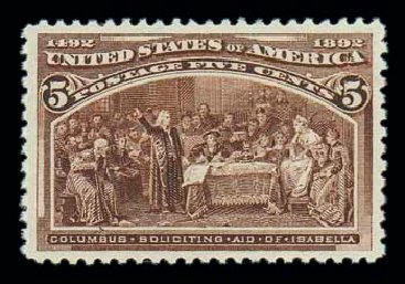 US Stamps Values Scott Cat. # 234: 5c 1893 Columbian Exposition. Matthew Bennett International, Jun 2007, Sale 319, Lot 1245