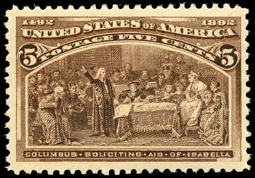 Costs of US Stamp Scott 234 - 5c 1893 Columbian Exposition. Matthew Bennett International, Apr 2008, Sale 326, Lot 215