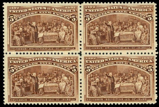 Cost of US Stamp Scott # 234: 5c 1893 Columbian Exposition. Daniel Kelleher Auctions, Apr 2013, Sale 636, Lot 185