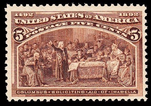 Price of US Stamps Scott #234: 1893 5c Columbian Exposition. Daniel Kelleher Auctions, May 2014, Sale 652, Lot 345