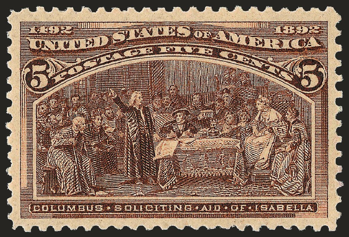 US Stamps Prices Scott Catalog 234: 1893 5c Columbian Exposition. Robert Siegel Auction Galleries, Dec 2008, Sale 967, Lot 4365