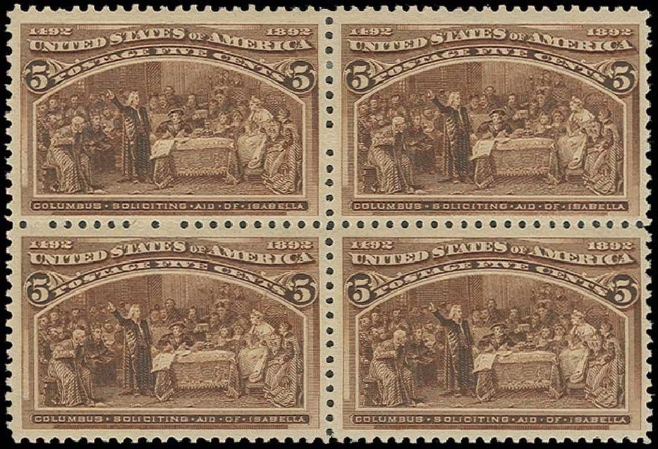 US Stamps Value Scott 234 - 1893 5c Columbian Exposition. H.R. Harmer, Jun 2013, Sale 3003, Lot 1152