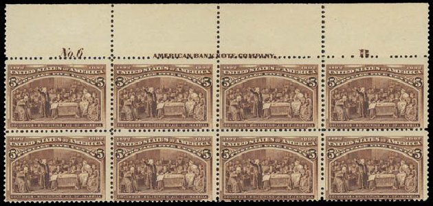 US Stamps Prices Scott Catalogue # 234: 5c 1893 Columbian Exposition. Daniel Kelleher Auctions, Aug 2012, Sale 631, Lot 932