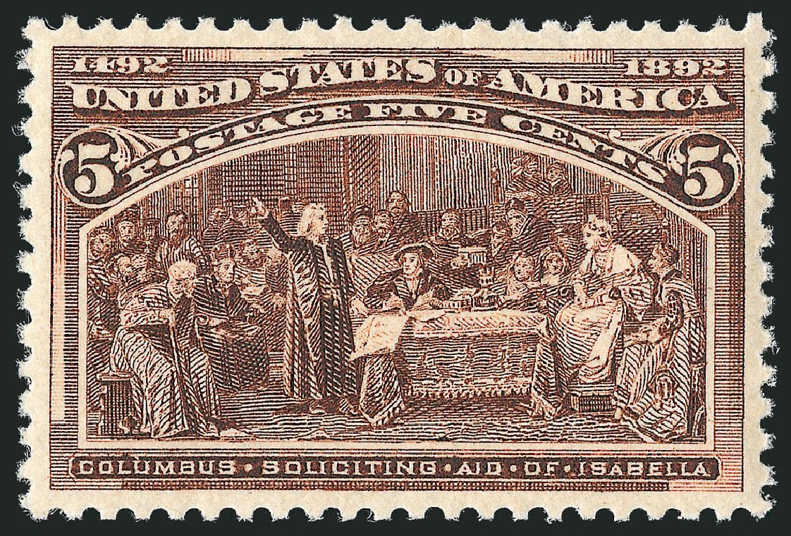 US Stamp Values Scott Catalogue # 234: 5c 1893 Columbian Exposition. Robert Siegel Auction Galleries, Mar 2011, Sale 1007, Lot 2412