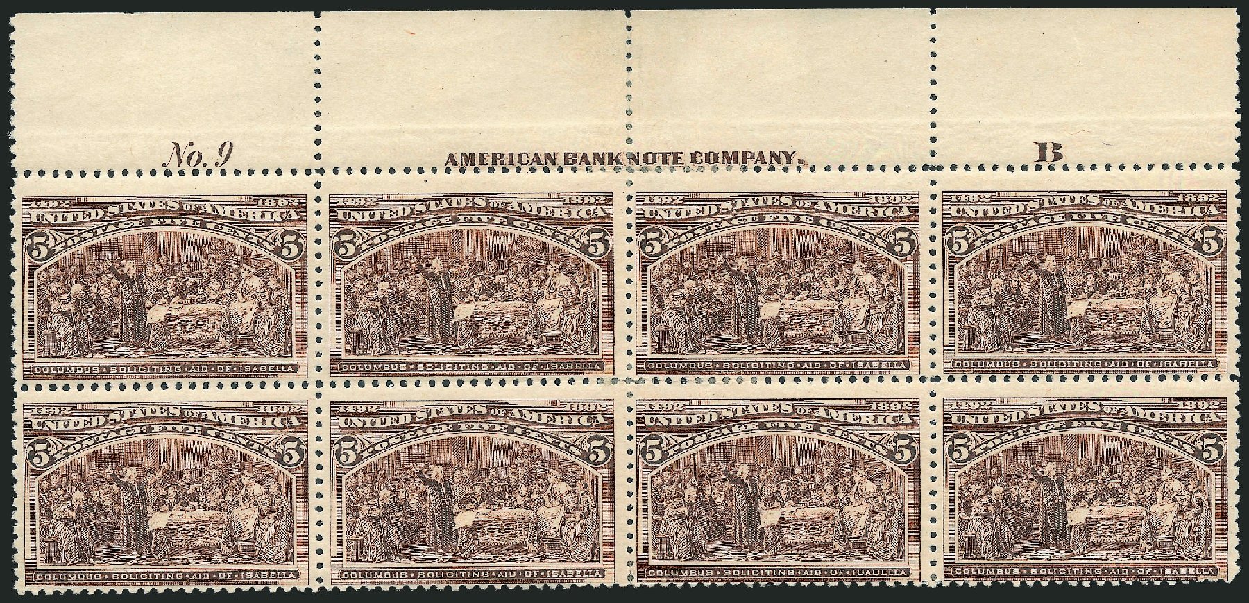 US Stamps Prices Scott Cat. # 234 - 1893 5c Columbian Exposition. Robert Siegel Auction Galleries, Mar 2013, Sale 1040, Lot 1532