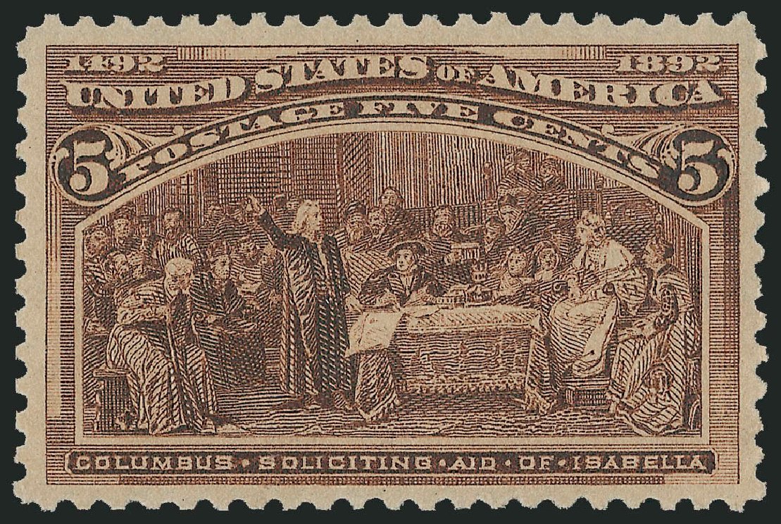 US Stamps Value Scott Catalogue 234 - 1893 5c Columbian Exposition. Robert Siegel Auction Galleries, Dec 2009, Sale 982, Lot 5552