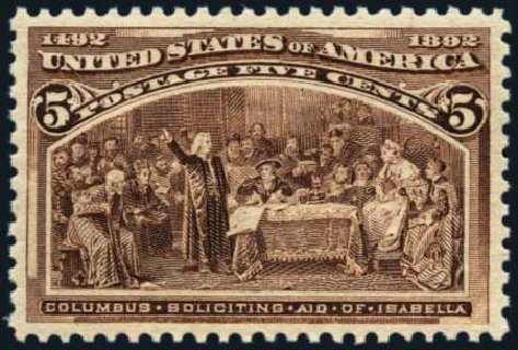 Values of US Stamp Scott 234 - 1893 5c Columbian Exposition. Harmer-Schau Auction Galleries, Jan 2014, Sale 100, Lot 493
