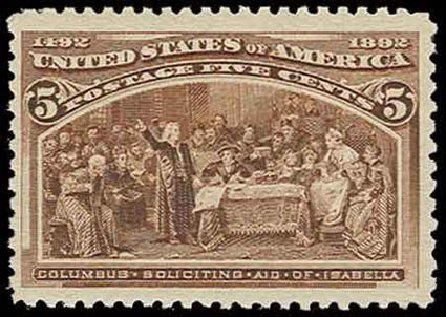 US Stamp Values Scott Catalog # 234: 5c 1893 Columbian Exposition. H.R. Harmer, Nov 2013, Sale 3004, Lot 1153