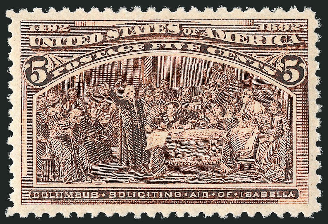 Costs of US Stamps Scott Catalog 234: 1893 5c Columbian Exposition. Robert Siegel Auction Galleries, Mar 2011, Sale 1007, Lot 2413