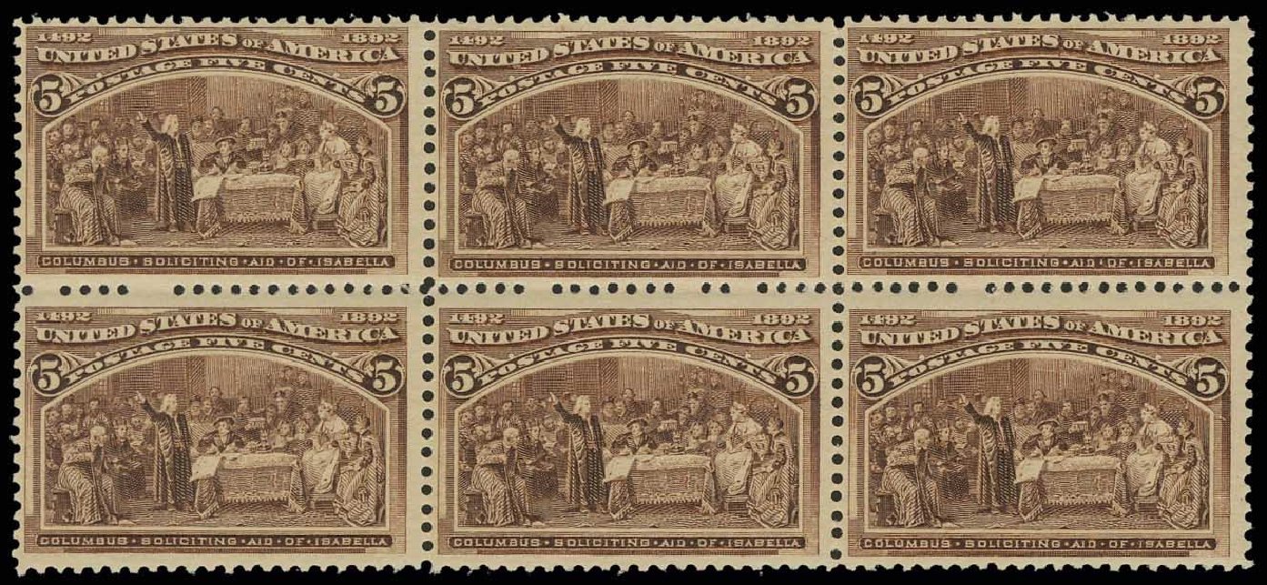 Price of US Stamp Scott # 234: 1893 5c Columbian Exposition. H.R. Harmer, May 2014, Sale 3005, Lot 1166