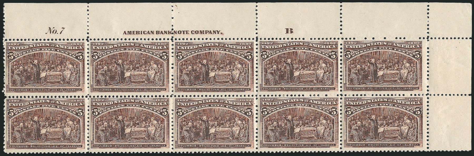 US Stamps Values Scott Catalogue 234 - 5c 1893 Columbian Exposition. Robert Siegel Auction Galleries, Apr 2009, Sale 971, Lot 1126