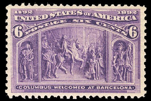 US Stamps Values Scott Cat. # 235 - 6c 1893 Columbian Exposition. Cherrystone Auctions, Apr 2010, Sale 201004, Lot 197