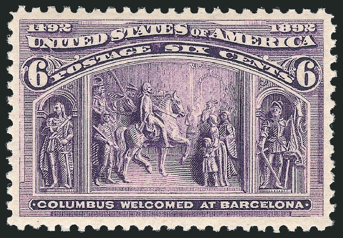 Values of US Stamps Scott Catalog #235 - 1893 6c Columbian Exposition. Robert Siegel Auction Galleries, Mar 2012, Sale 1019, Lot 547