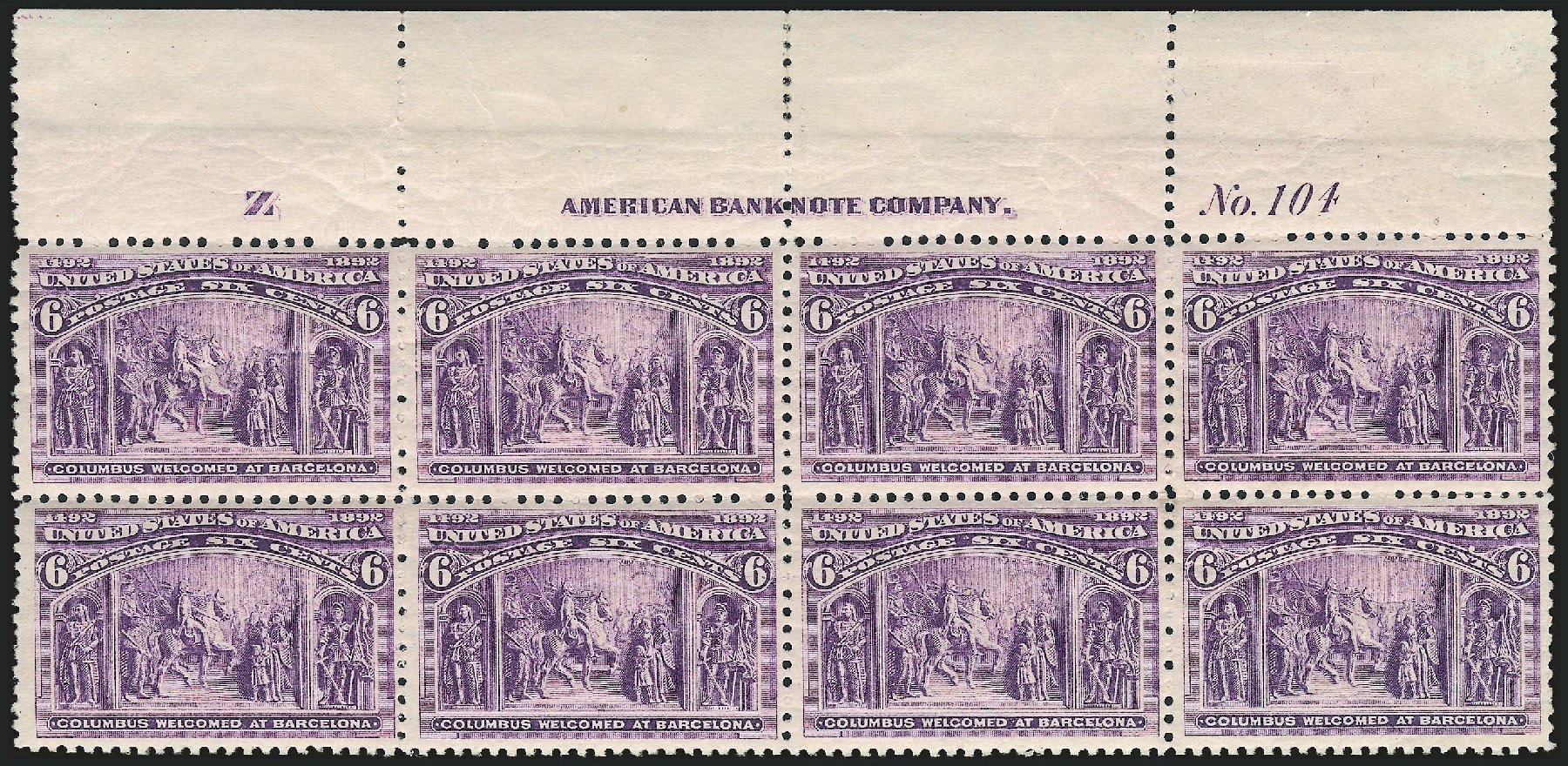 US Stamp Price Scott Catalogue 235 - 1893 6c Columbian Exposition. Robert Siegel Auction Galleries, Dec 2009, Sale 982, Lot 5557