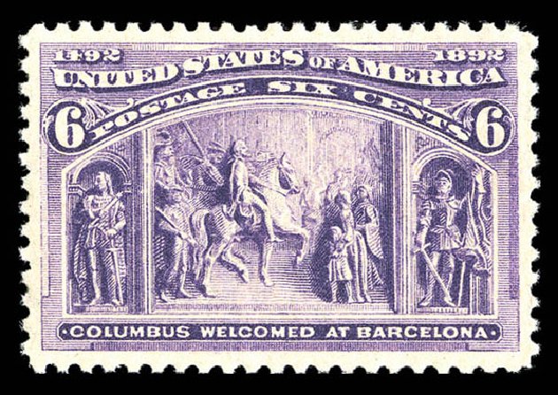 Costs of US Stamp Scott Catalogue #235 - 6c 1893 Columbian Exposition. Matthew Bennett International, Sep 2012, Sale 345, Lot 258