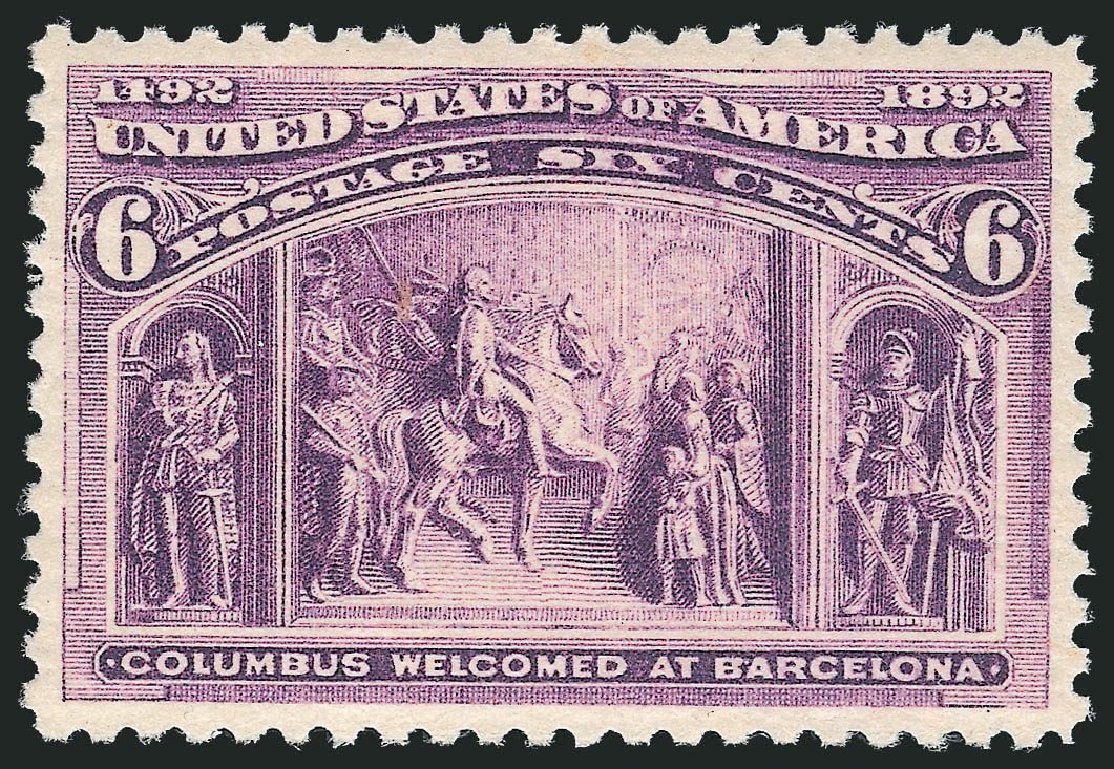 US Stamp Value Scott Catalog 235: 6c 1893 Columbian Exposition. Robert Siegel Auction Galleries, Jul 2013, Sale 1050, Lot 348