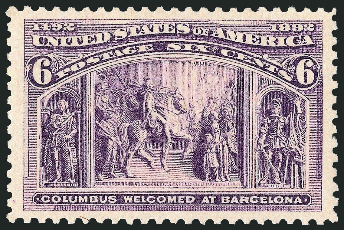 US Stamps Value Scott Catalogue 235 - 6c 1893 Columbian Exposition. Robert Siegel Auction Galleries, Nov 2013, Sale 1057, Lot 819