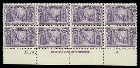 Price of US Stamp Scott Catalogue 235 - 1893 6c Columbian Exposition. Matthew Bennett International, Jun 2007, Sale 319, Lot 1250