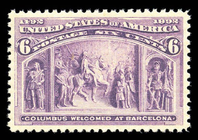 US Stamp Prices Scott Cat. 235: 6c 1893 Columbian Exposition. Matthew Bennett International, Sep 2010, Sale 331, Lot 580