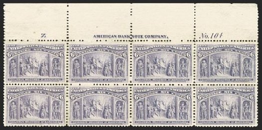 Cost of US Stamp Scott 235 - 6c 1893 Columbian Exposition. Spink Shreves Galleries, Mar 2013, Sale 142, Lot 230