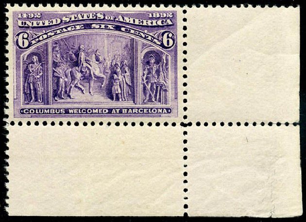US Stamps Value Scott Catalog # 235: 6c 1893 Columbian Exposition. Matthew Bennett International, May 2008, Sale 327, Lot 221
