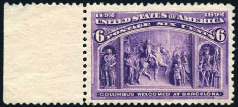 US Stamp Price Scott # 235: 6c 1893 Columbian Exposition. Harmer-Schau Auction Galleries, Feb 2010, Sale 84, Lot 1431