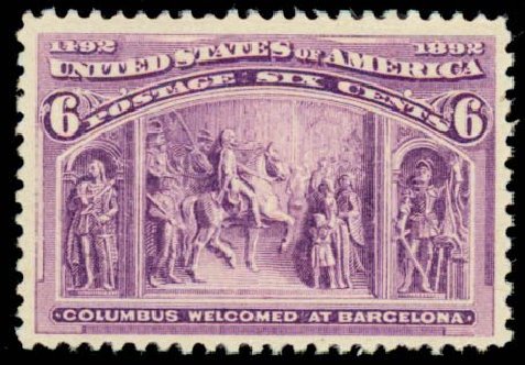 Prices of US Stamp Scott # 235 - 1893 6c Columbian Exposition. Daniel Kelleher Auctions, Sep 2013, Sale 639, Lot 1071