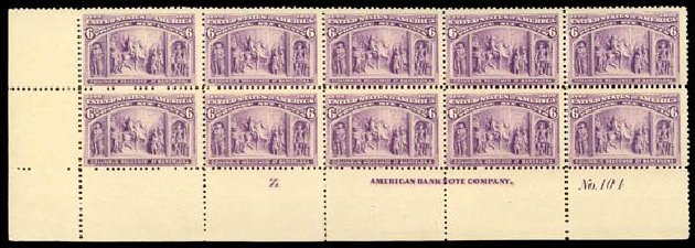 US Stamp Prices Scott # 235 - 6c 1893 Columbian Exposition. Daniel Kelleher Auctions, Dec 2013, Sale 640, Lot 191