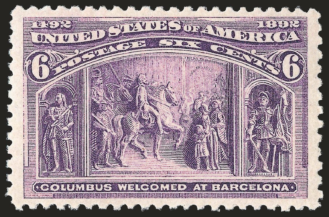 Value of US Stamps Scott Catalogue # 235 - 6c 1893 Columbian Exposition. Robert Siegel Auction Galleries, Jun 2010, Sale 992, Lot 2291