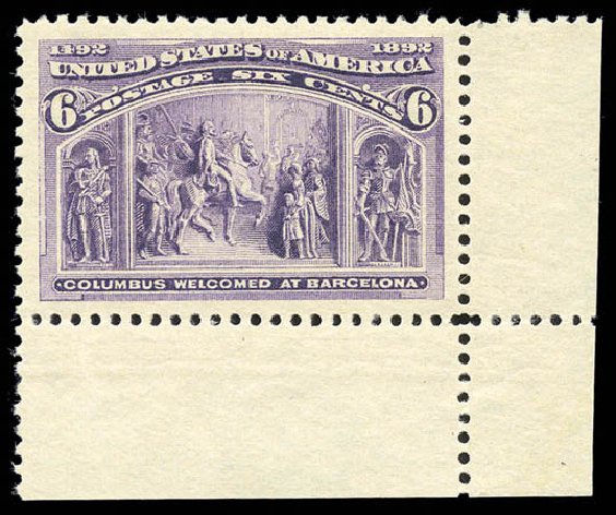 Values of US Stamps Scott # 235 - 1893 6c Columbian Exposition. Matthew Bennett International, Sep 2010, Sale 332, Lot 2044