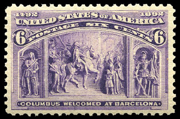 US Stamp Price Scott Cat. #235 - 1893 6c Columbian Exposition. Matthew Bennett International, May 2014, Sale 350, Lot 344