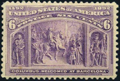 US Stamps Price Scott #235 - 6c 1893 Columbian Exposition. Harmer-Schau Auction Galleries, Aug 2012, Sale 94, Lot 1314