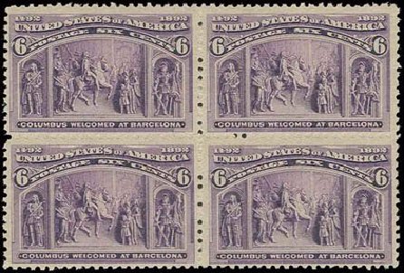 Prices of US Stamp Scott 235: 6c 1893 Columbian Exposition. H.R. Harmer, Nov 2013, Sale 3004, Lot 1154