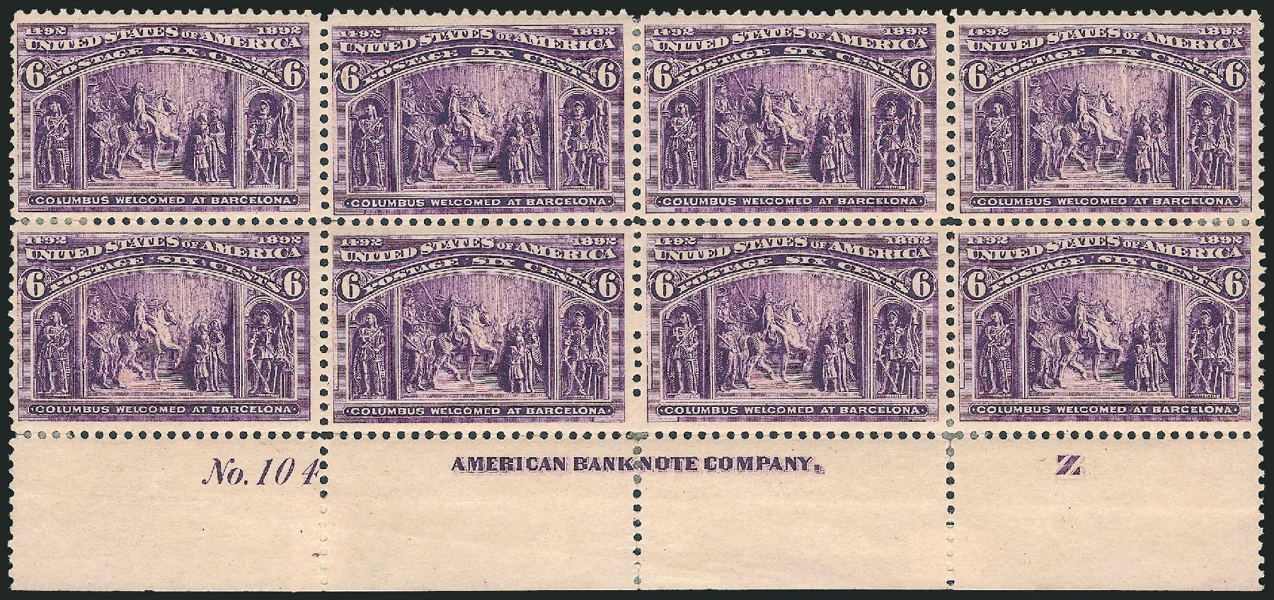 US Stamp Value Scott Cat. 235 - 6c 1893 Columbian Exposition. Robert Siegel Auction Galleries, Mar 2013, Sale 1040, Lot 1534