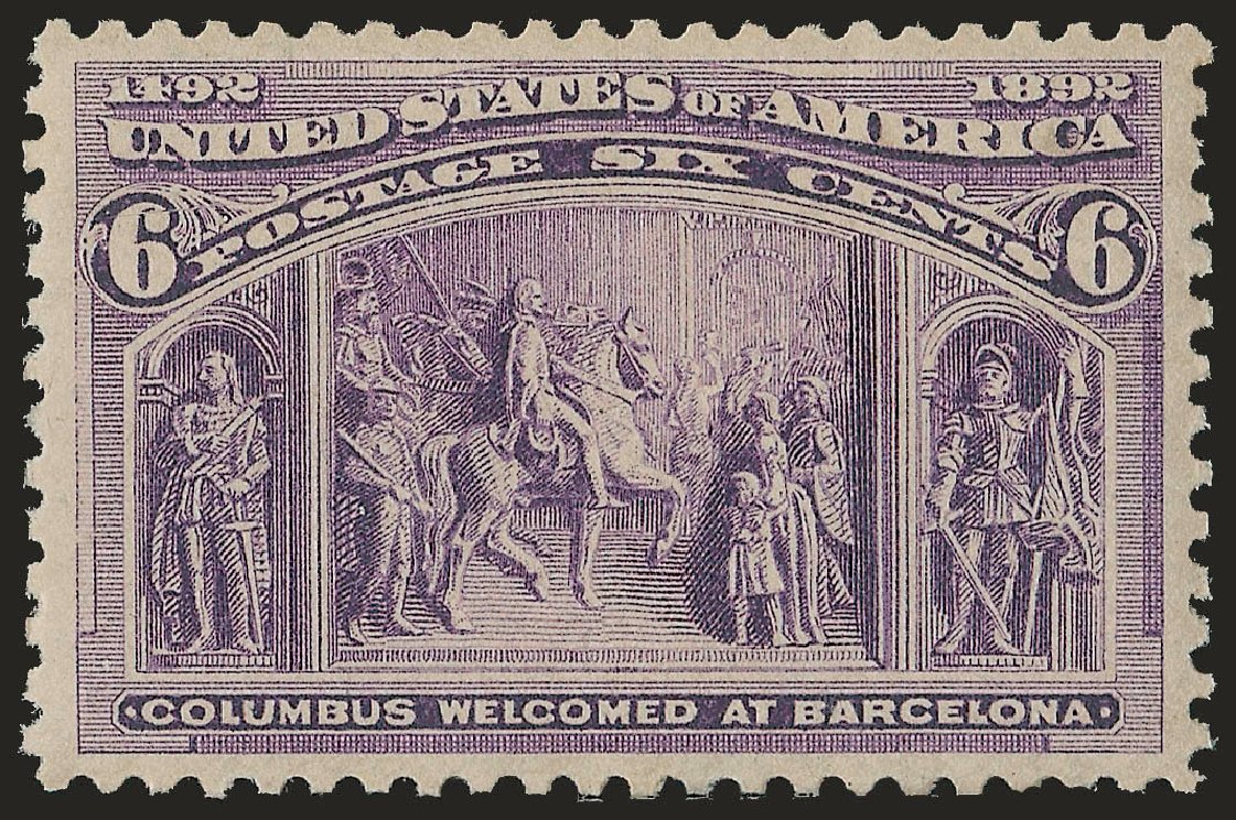 US Stamp Prices Scott 235 - 6c 1893 Columbian Exposition. Robert Siegel Auction Galleries, Jun 2009, Sale 975, Lot 1504