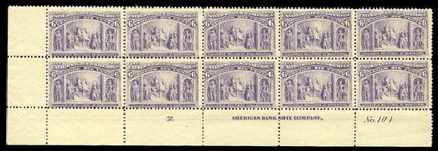 US Stamps Price Scott Catalog #235: 1893 6c Columbian Exposition. Matthew Bennett International, Sep 2010, Sale 333, Lot 3645