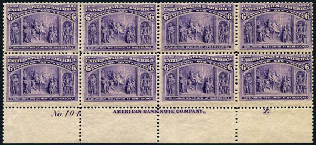 Costs of US Stamps Scott # 235: 1893 6c Columbian Exposition. Harmer-Schau Auction Galleries, Jan 2014, Sale 100, Lot 495