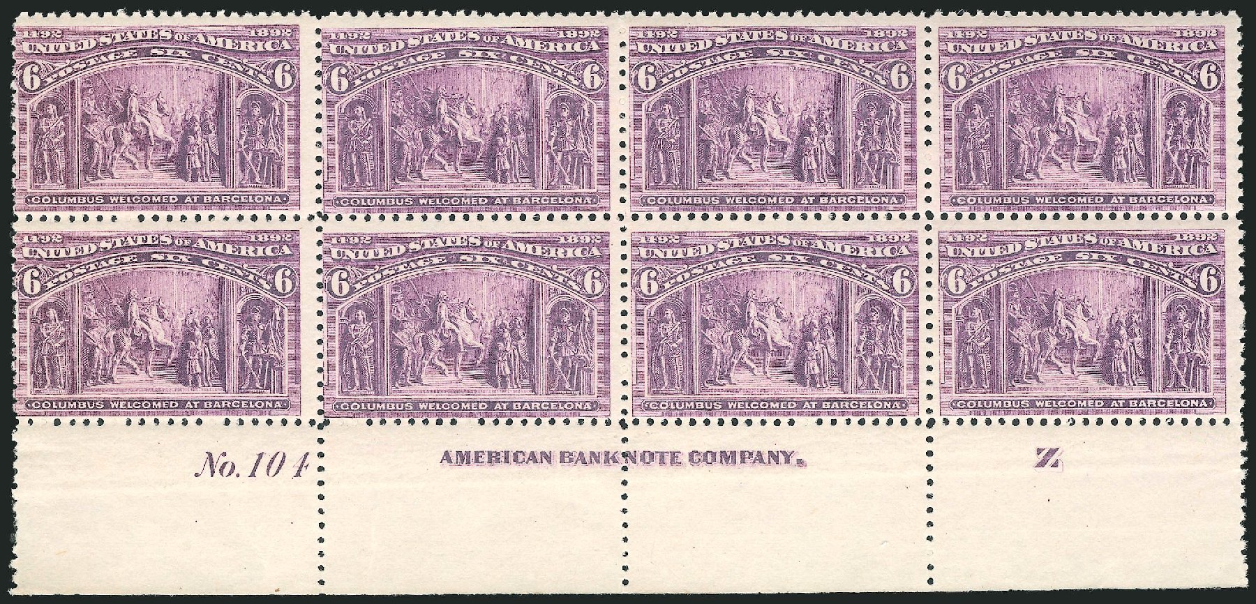 Cost of US Stamps Scott Catalogue 235 - 1893 6c Columbian Exposition. Robert Siegel Auction Galleries, Mar 2013, Sale 1040, Lot 1535