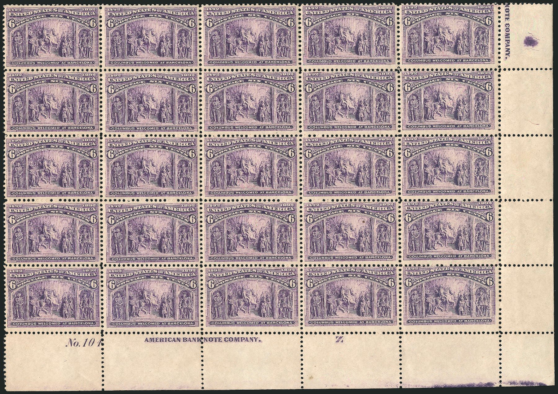 Price of US Stamps Scott Cat. # 235 - 1893 6c Columbian Exposition. Robert Siegel Auction Galleries, Feb 2015, Sale 1092, Lot 1175